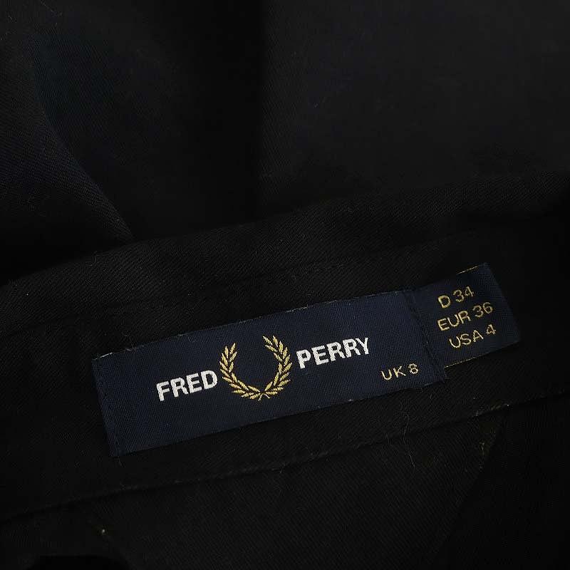 FRED PERRY フレッドペリー シャツワンピース ロング 長袖 UK8 
