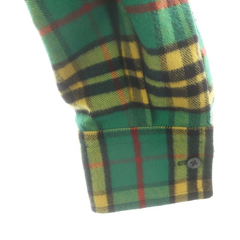 FACETASM / 長袖シャツ/4/ウール/マルチカラー/チェック/OTM-SH-M02 ファセッタズム FACETASM TOF-SH-M02 チェック柄ジップ長袖シャツ 4 緑