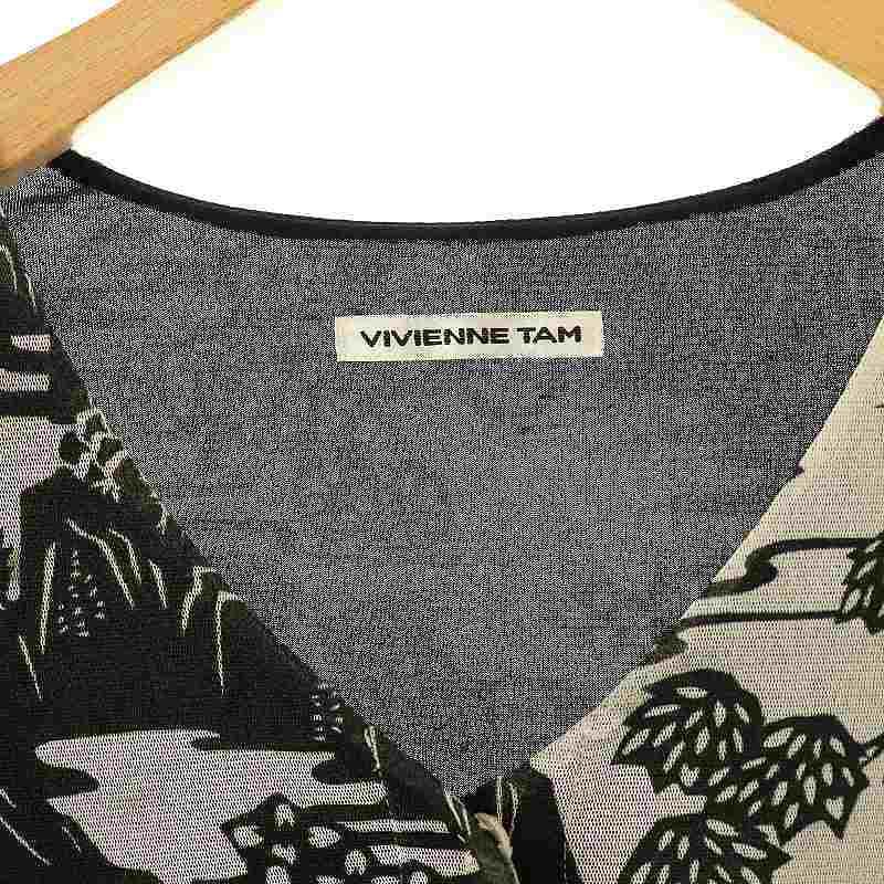 ヴィヴィアンタム VIVIENNE TAM 総柄パワーネット七分袖ワンピース