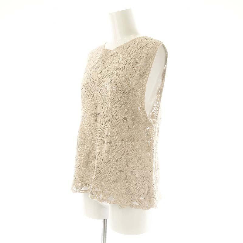 ユナイテッドアローズ　エンブロイダリー ビーズ ニットベスト　24ss　洗える エンブロイダリー ビーズ ニットベスト