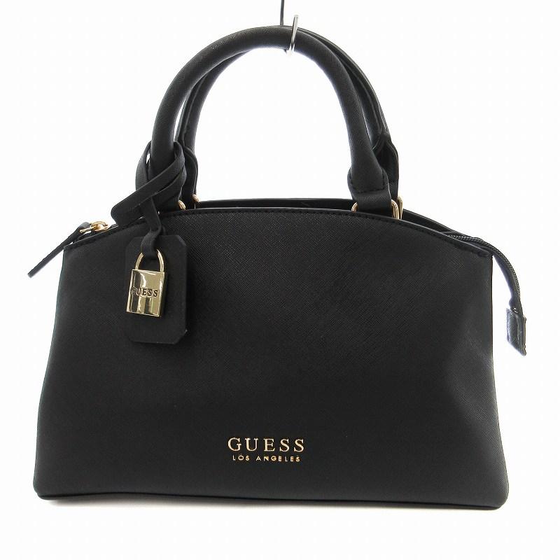 ゲス GUESS 2WAY ハンドバッグ ショルダー ロゴ 黒 ブラック /JS