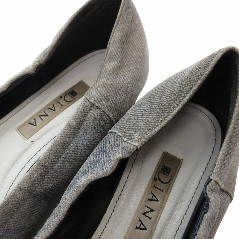 【値下げ】美品 Diana ヒョウ柄 フラット バレエ ハラコ 23.5 DIANA（ダイアナ） レオパード柄リボンフラットシューズ ハラコ 22.5cm