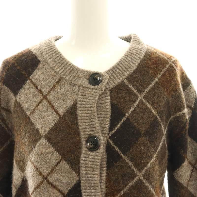 ZARA ザラ アーガイル柄ニットカーディガン ZARA - 【完売/新品】ZARA アーガイル柄ニットカーディガン Sの