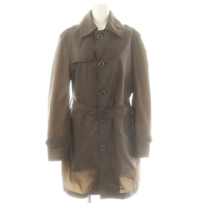 【中古】フォックスアンブレラズ ナイロンフーディコート ロング 薄手 M ダークブラウン /DO ■OS ■AD フォックスアンブレラズ Foxumbrellas ナイロンフーディコート ロング