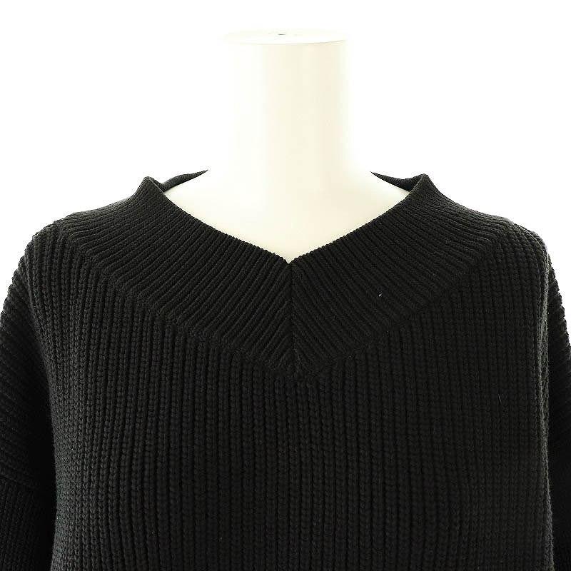 【中古】アドーア ADORE 25SS ティアドロップホールニット セーター モックネック 38 ブラック /DF ■OS レディース アドーア ADORE 25SS ティアドロップホールニット セーター モック