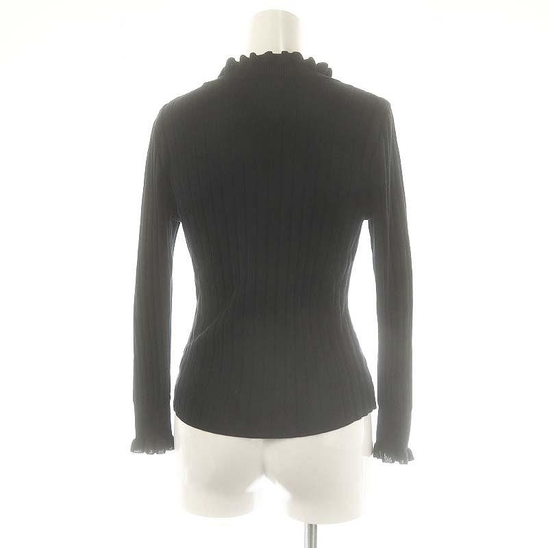 エムズグレイシー M'S GRACY フリル襟ニット 長袖 38 M 黒