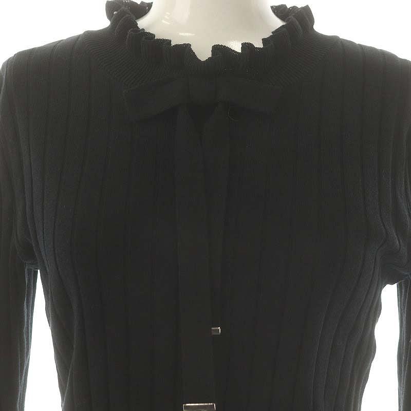 エムズグレイシー M'S GRACY フリル襟ニット 長袖 38 M 黒