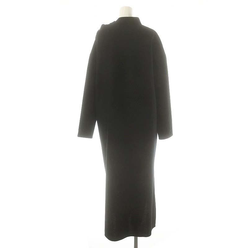 ザ リラクス カットソー ワンピース ロング 長袖 クルーネック 黒 36