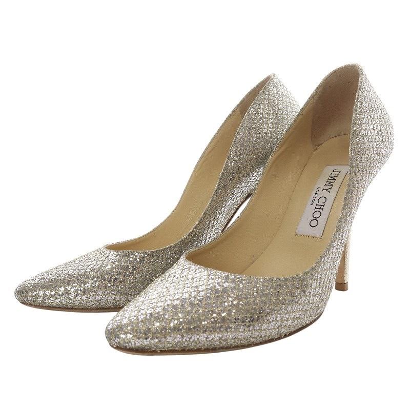 ジミーチュウ JIMMY CHOO パンプス ピンヒール グリッター 36.5  