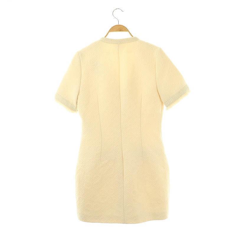 【中古】サンドロ Sandro Tweed Dress In Double S Jacquard ドレス ワンピース ひざ丈 36 アイボリー レディース サンドロ Sandro Tweed Dress In Double S Jacquard ドレス ワンピース