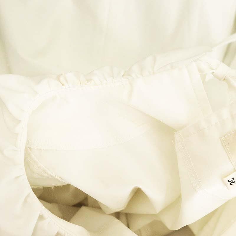 ヨリ yori 24SS たっぷりスカラップブラウス 長袖 36 ホワイト /ES