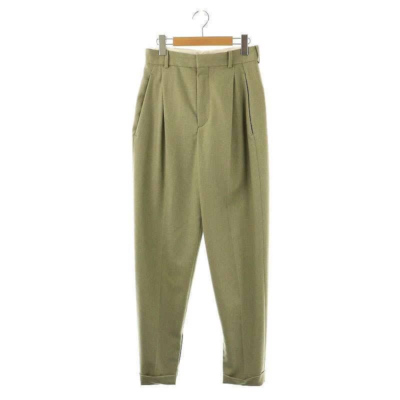 フミカ ウチダ FUMIKA_UCHIDA LIGHT WOOL FLANO_1TUCK SLACKS スラックス パンツ テーパード 36 カーキ FU-K-PT003 /HK ■OS レディース