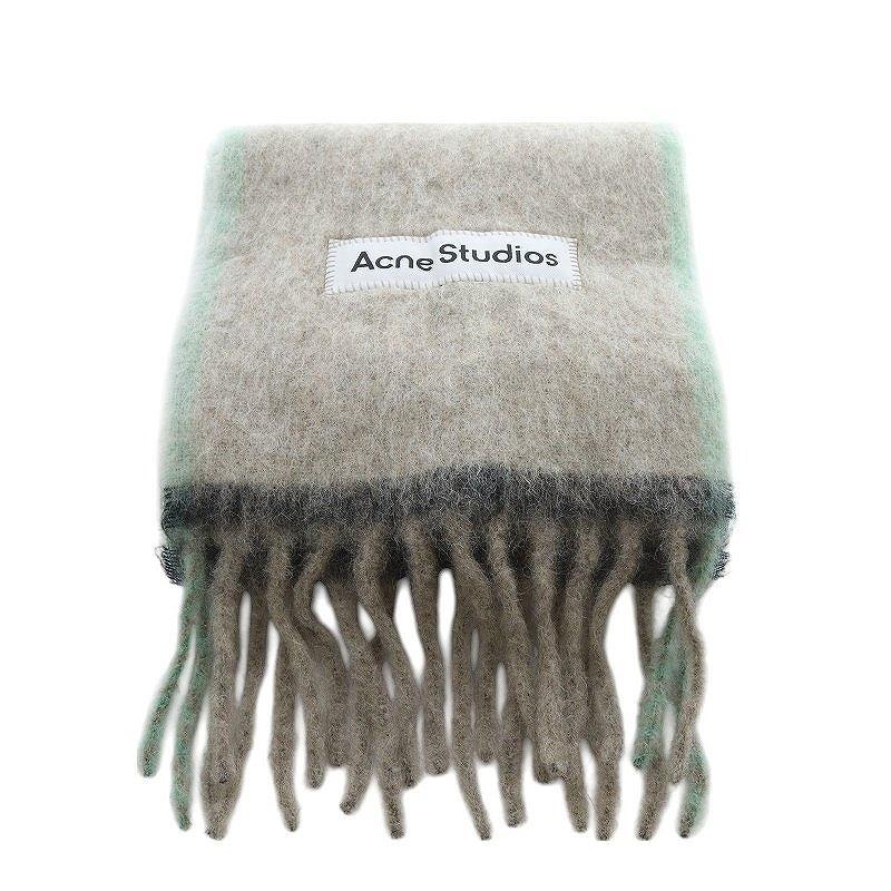 Acne Studios グレー フリンジ マフラー アクネ ストゥディオズ Acne Studios ストール マフラー
