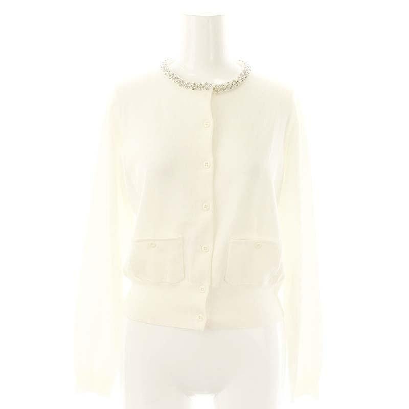 セルフォード CELFORD 25SS シルクブレンドビジューネックカーディガン