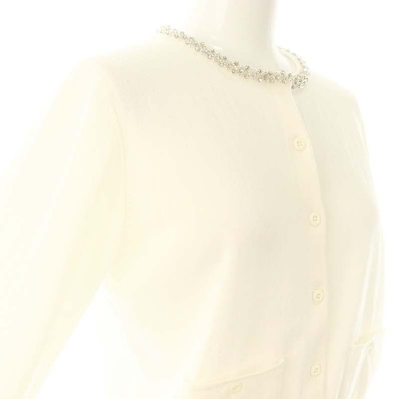 セルフォード CELFORD 25SS シルクブレンドビジューネックカーディガン