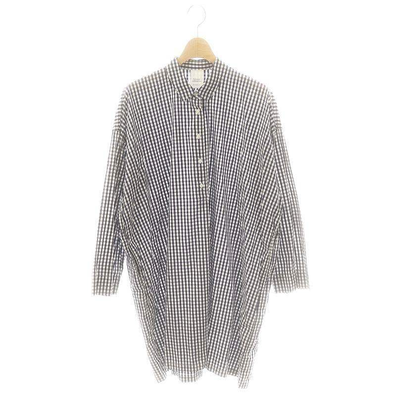 ヴェリテクール Veritecoeur コットンワイドロングシャツ ギンガム 