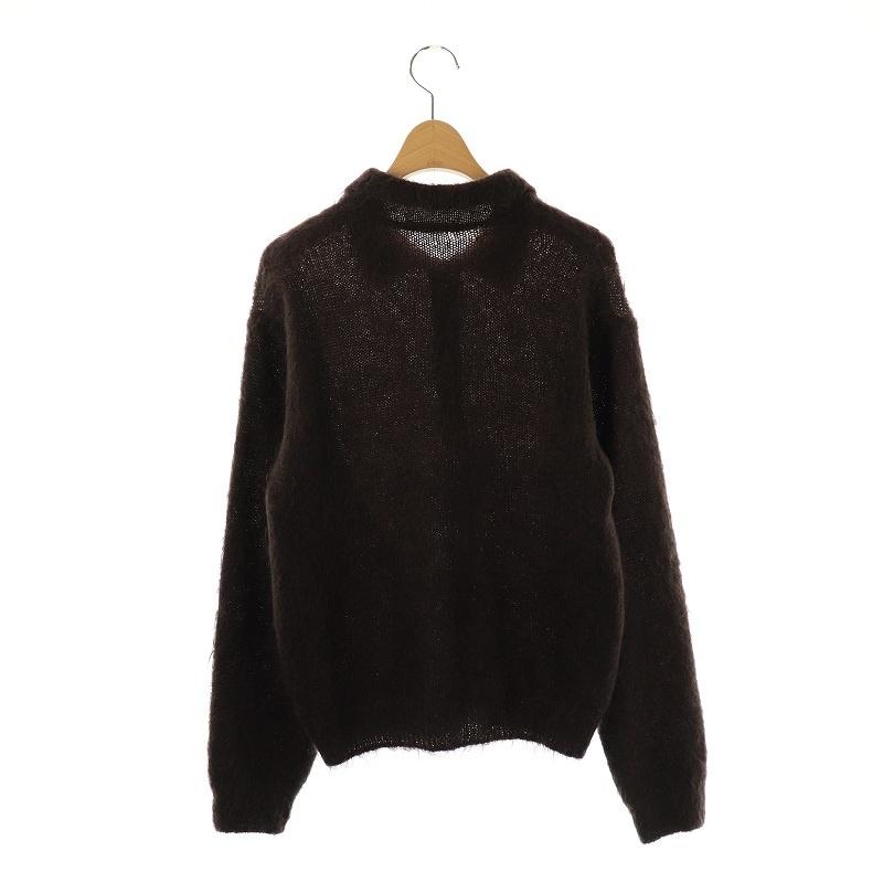 オーラリー ニット ポロシャツ 黒 ウール オーラリー ニット ポロシャツ 黒 ウール