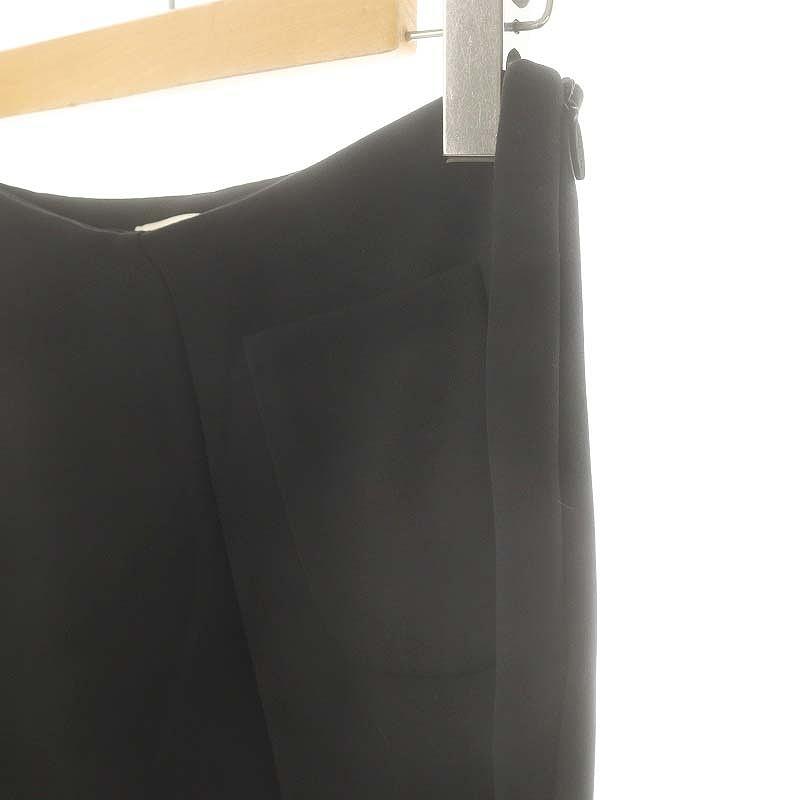 THEROW スキューバ素材 黒タイトロングスカート