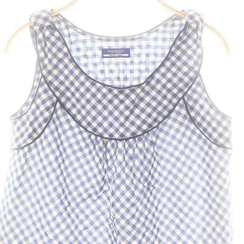 美品 バーバリーブルーレーベル チュニック ノースリーブ M ノバチェック BURBERRY BLUE LABEL（バーバリーブルーレーベル） ギンガムチェック