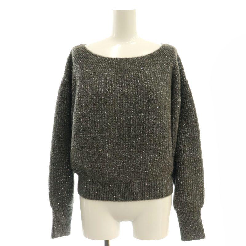 GRACE CONTINENTAL - グレースコンチネンタル 25SS ラメリップニットトップ セーター 36 グレー グレースコンチネンタル GRACE CONTINENTAL 25SS ラメリップニット