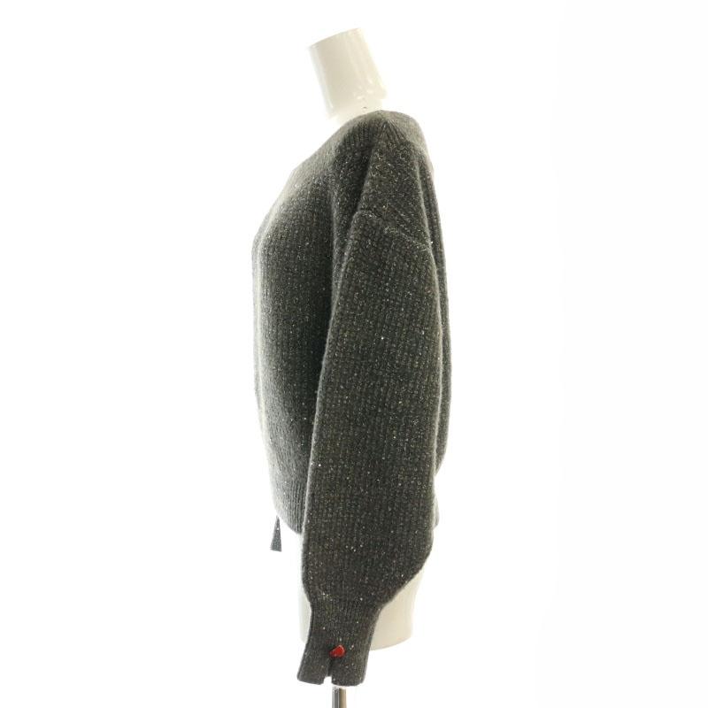 GRACE CONTINENTAL - グレースコンチネンタル 25SS ラメリップニットトップ セーター 36 グレー グレースコンチネンタル GRACE CONTINENTAL 25SS ラメリップニット