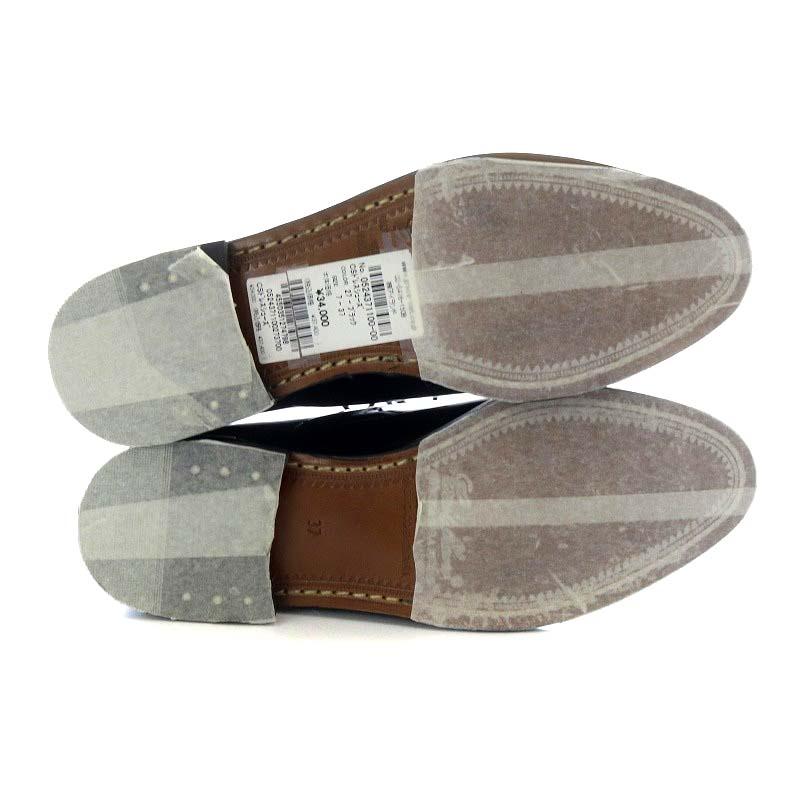 【目玉商品～超人気】，未使用品 カステラーノ Castellano 24AW ドレスシューズ オックスフォードシューズ レースアップ エナメルレザー 37 ブラック 時短 靴