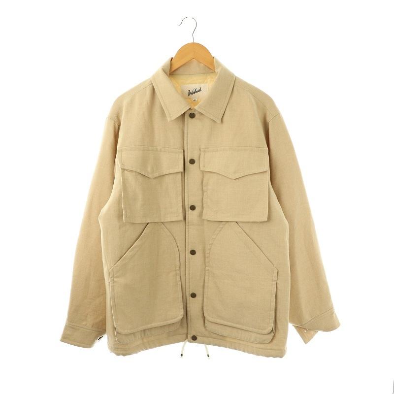 【中古】ウールリッチ WOOLRICH ウールギャバジンクルーザーシャツジャケット S ベージュ /MI ■OS メンズ ウールリッチ WOOLRICH ウールギャバジンクルーザーシャツジャケット S