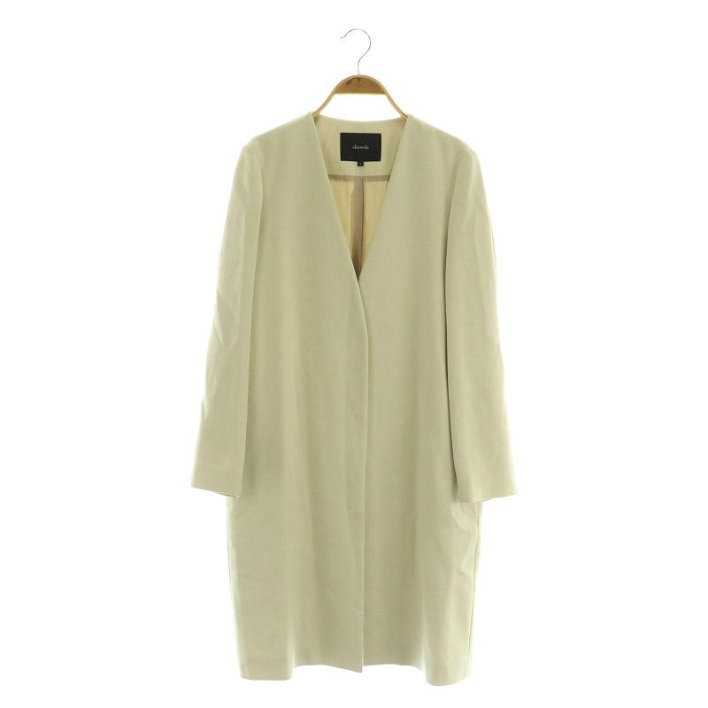 【美品】 ANAYI ベージュ ノーカラーコート アナイ ANAYI ノーカラーコート ロング 1 ライトベージュ /MY □OS