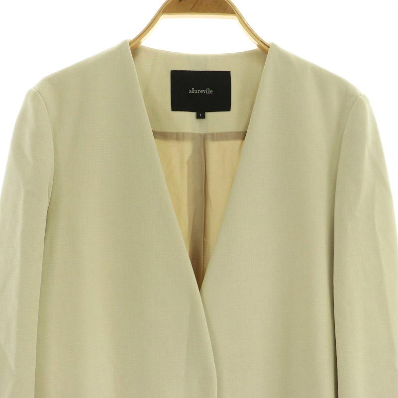 【美品】 ANAYI ベージュ ノーカラーコート アナイ ANAYI ノーカラーコート ロング 1 ライトベージュ /MY □OS