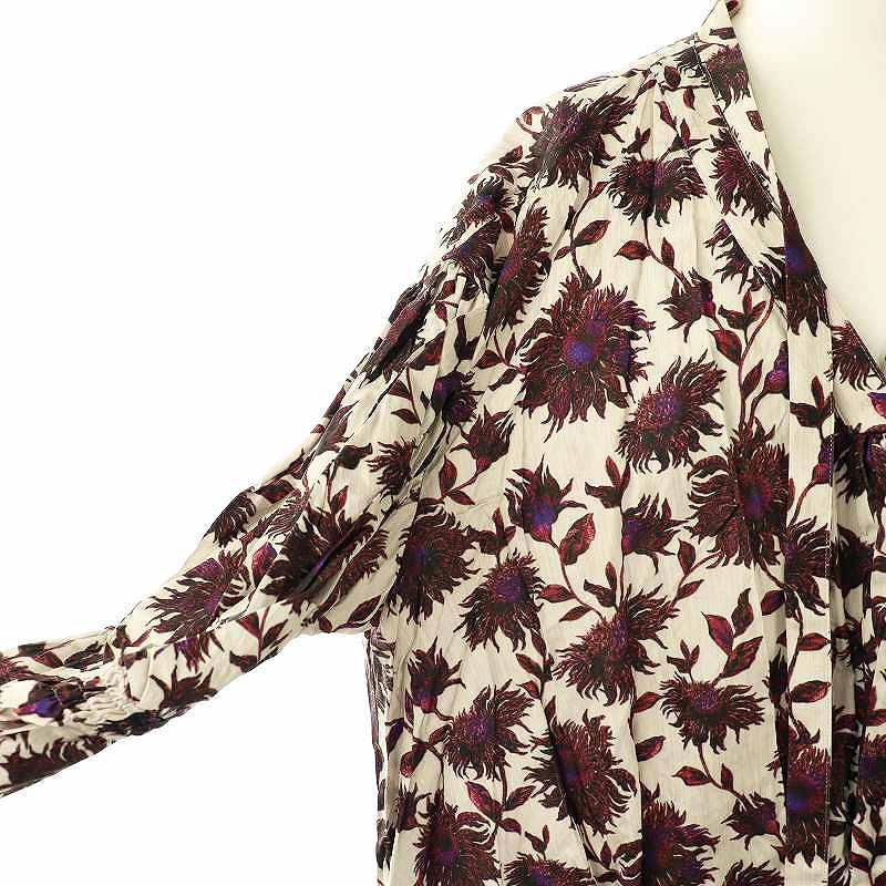 【中古】ミュラー オブ ヨシオクボ muller of yoshiokubo GRANADA ブラウス 花柄 38 ベージュ 茶 /MI ■OS レディース ミュラー オブ ヨシオクボ muller of yoshiokubo GRANADA ブラウス 花