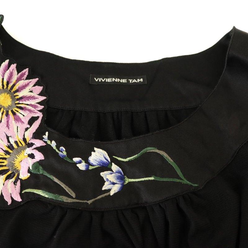 ヴィヴィアンタム VIVIENNE TAM フラワー刺繍 パワーネット