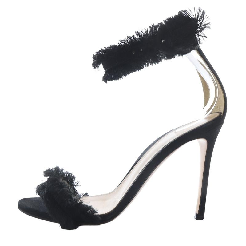 ジャンヴィトロッシ Gianvito Rossi フリンジストラップ ヒール
