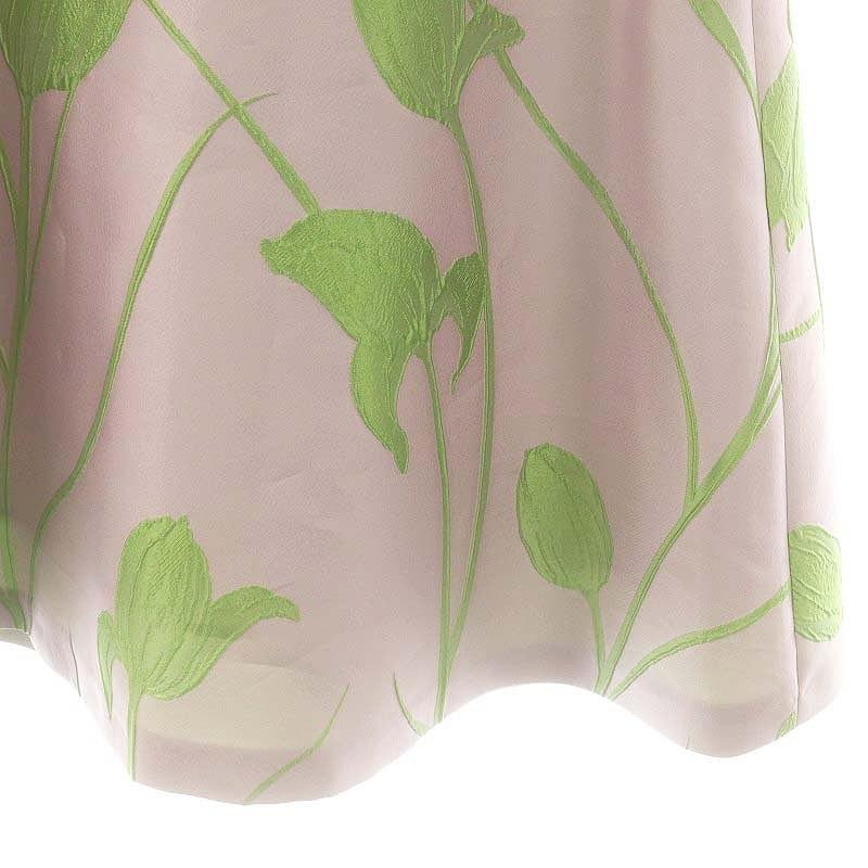 アナイ ANAYI チューリップジャガード フレアスカート シルク混 34  