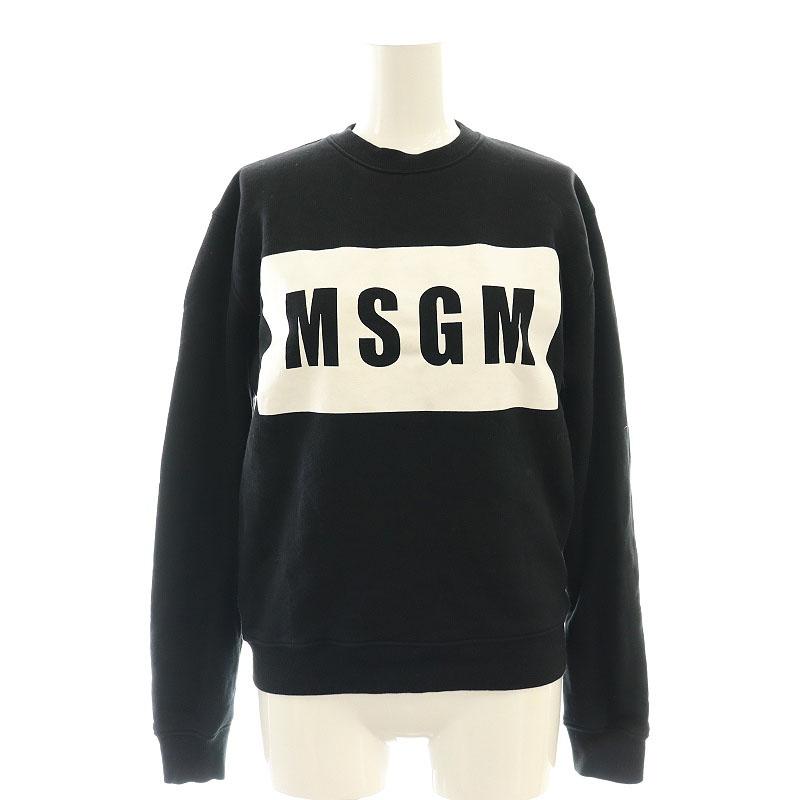 エムエスジーエム MSGM ロゴプリント スウェット トレーナー 裏起毛 XS 