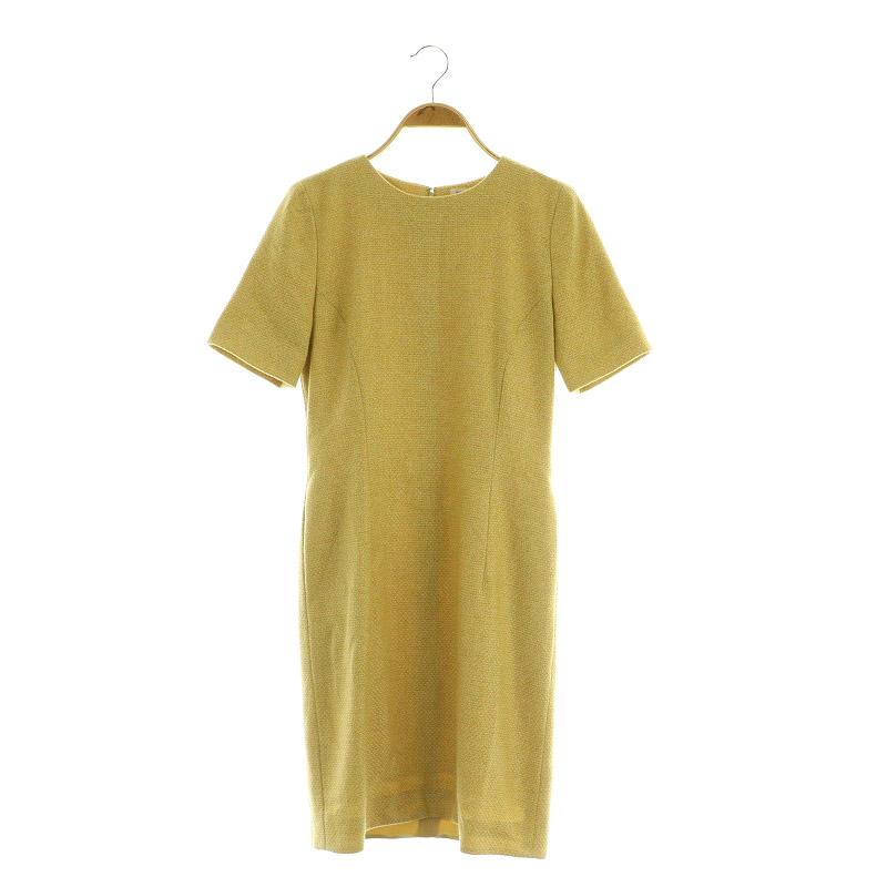 foxey イエロー 半袖 ひざ丈ワンピース フォクシー ブティック FOXEY