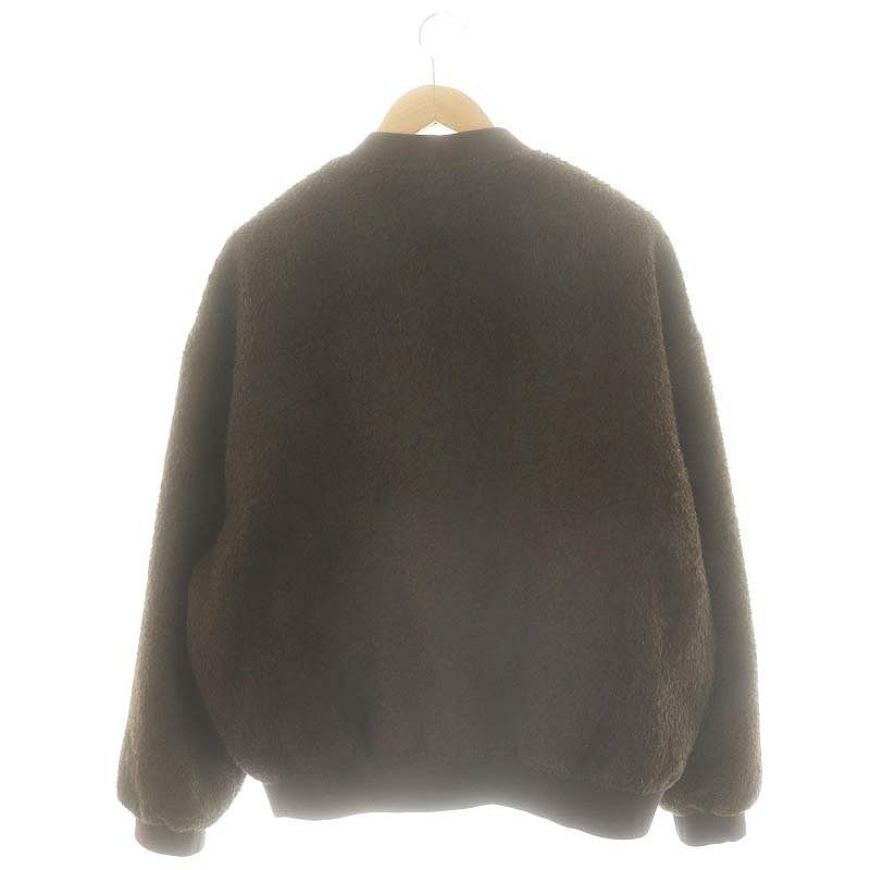 ZARA（ザラ） ボアカーディガン ジャケット Vネック L ブラウン /DF