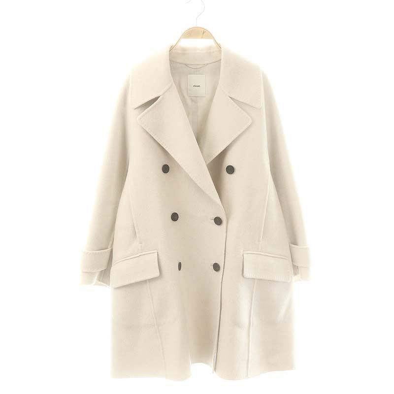 エブール ebure ウールダブルボタンリバーコート アウター チェスター  