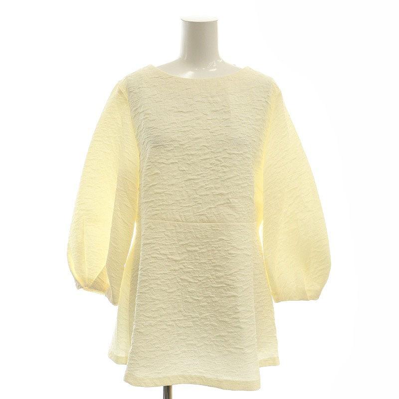 プラステ PLST 24AW ジャカードペプラムブラウス 7分袖 チュニック丈 M 
