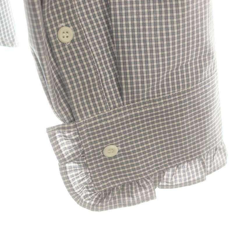 未使用品 ブリル BRILL 25SS ミニフリルチェックバンドカラーシャツ 
