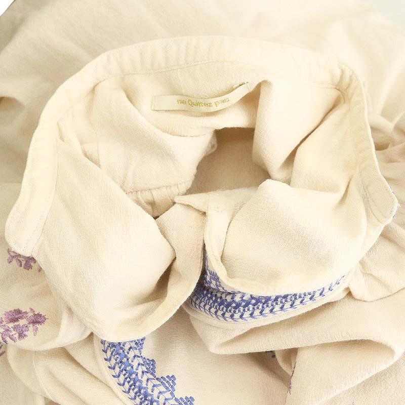 ne Quittez pas ワンピース アイボリー ヌキテパ NE QUITTEZ PAS! 23SS Crimp Cotton Embroideryドレス