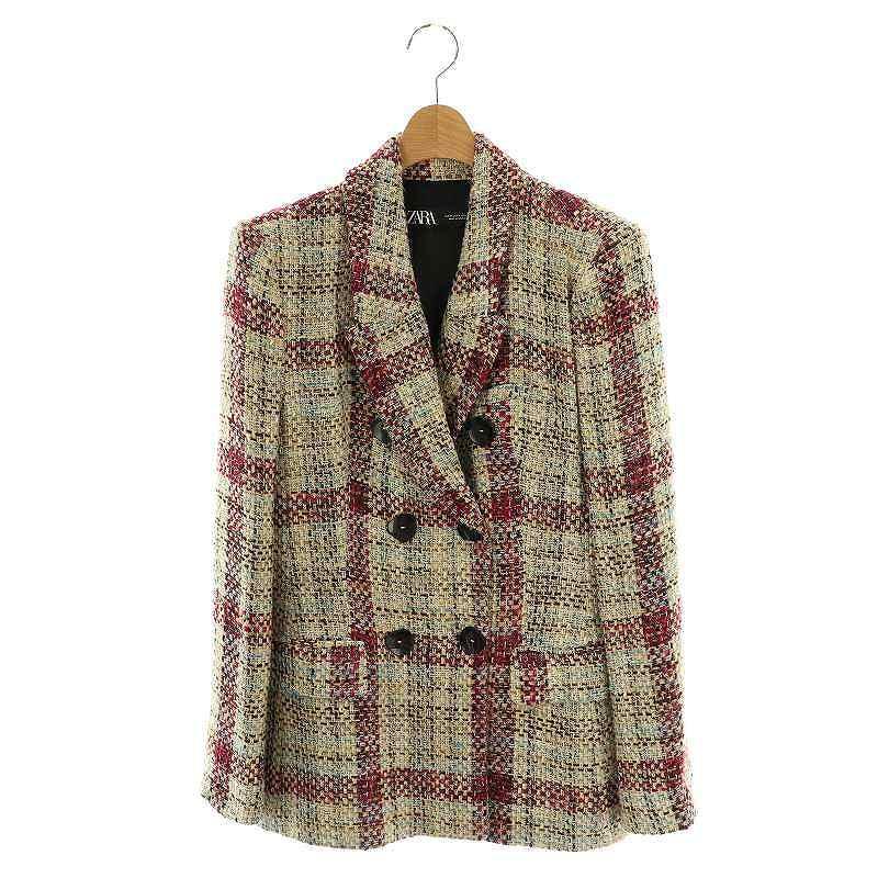 ZARA（ザラ） ツイードジャケット テーラード ダブル M マルチカラー