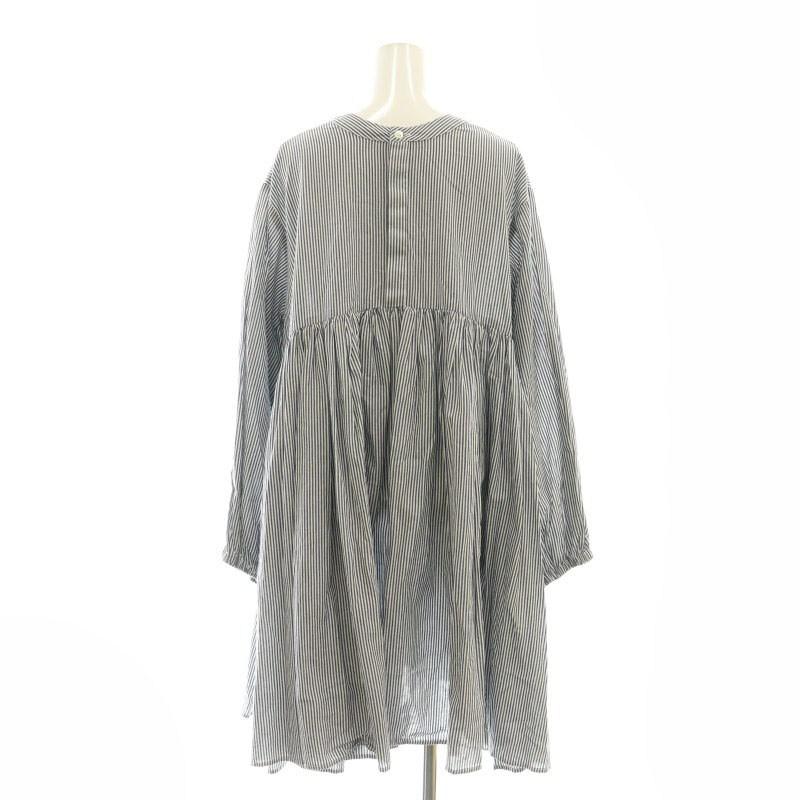 【23SS美品】BEARDSLEY 先染めギャザーチュニックワンピースストライプ BEARDSLEY（ビアズリー）の「《ビアズリー》先染めギャザー