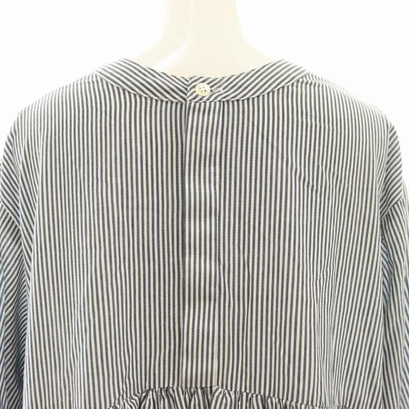 【23SS美品】BEARDSLEY 先染めギャザーチュニックワンピースストライプ 23SS美品】BEARDSLEY 先染めギャザーチュニックワンピース