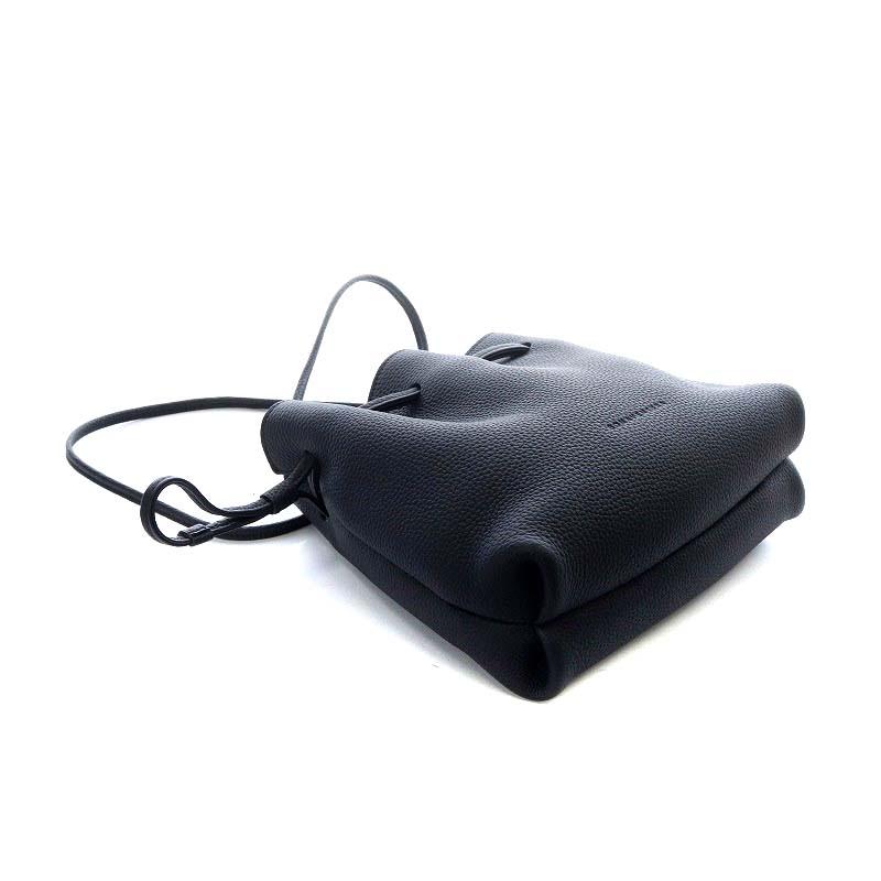 ボナベンチュラ　ノア　巾着　バッグ　シュリンクレザー　ブラック　ショルダー ボナベンチュラ】ノア バッグ シュリンクレザー – GQ SHOP