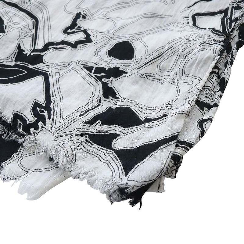 ディオールオム Dior HOMME ストール 大判 昆虫柄 コットン フリンジ