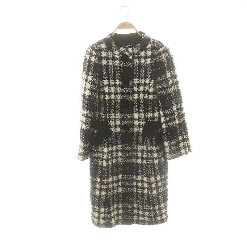 エムズグレイシー M'S GRACY Black x White Check Coat コート