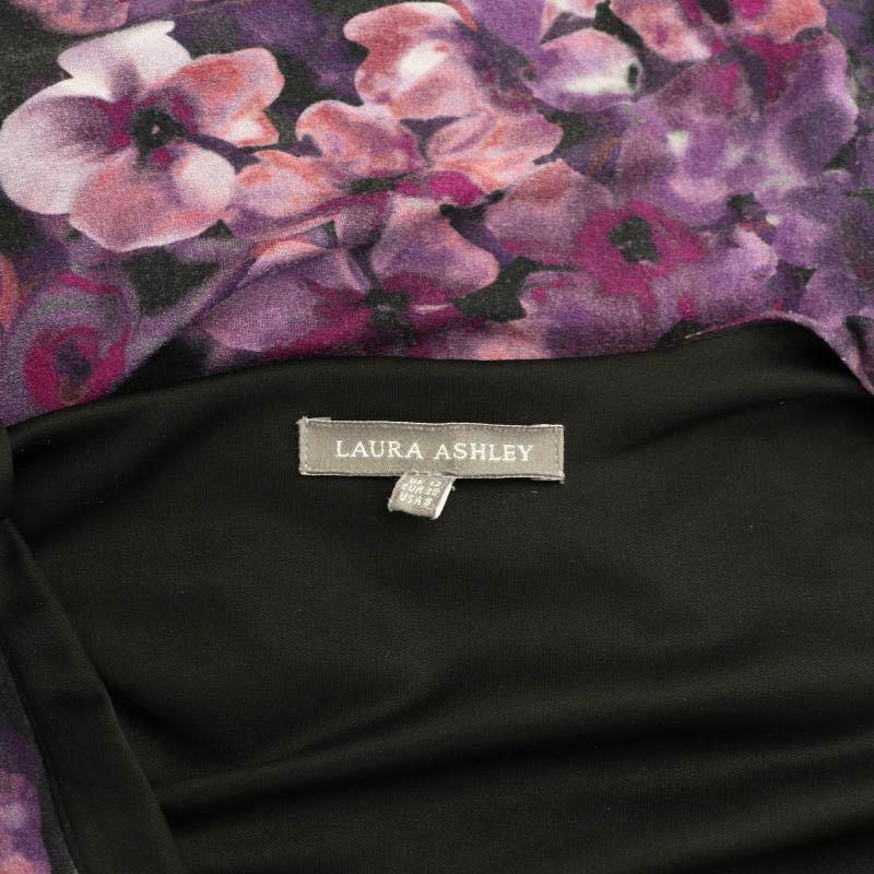 ローラアシュレイ LAURA ASHLEY 花柄 長袖ワンピース ひざ丈 UK12