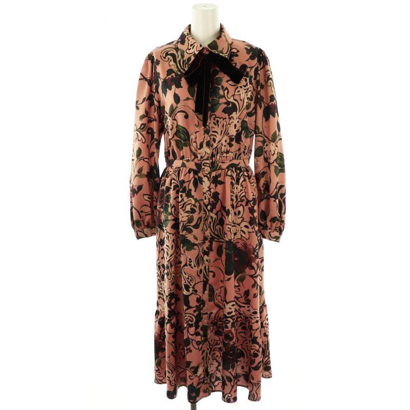 美品✨グレースコンチネンタル ローズオーナメントプリントワンピース 花柄ドレス ローズオーナメントプリントワンピース / GRACE CONTINENTAL