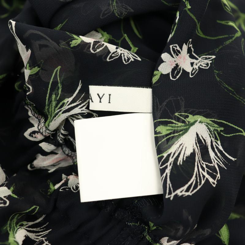 ANAYI 花柄 長袖 ワンピース サイズ38 ANAYI(アナイ)｜アートフラワーフレア ワンピース/マルチカラー の通販