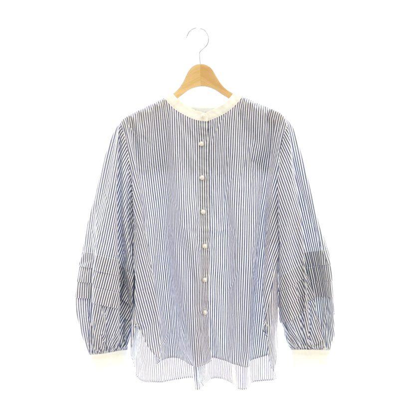プラステ PLST 23AW ティアードスリーブバンドカラーシャツ M 白 